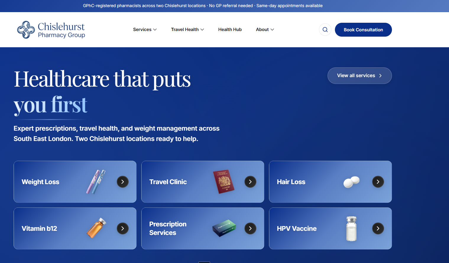 Chiselhurst Pharmacy Group website